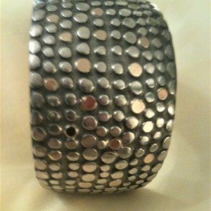 POLKA DOT SILVER AND GOLD CUFF MADE IN INDIA MARKED 925 14K